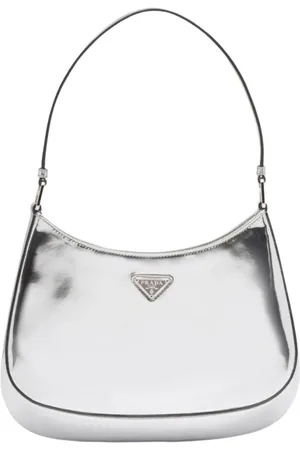 Prada Torebki, Kobieta, Szary, ONE SIZE, Torba na ramię z akcentami w odcieniu srebra
