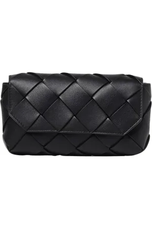 Bottega Veneta Torebki, Mężczyzna, Czarny, ONE SIZE, Czarna Intrecciato Łańcuchowa Torba na Ramię