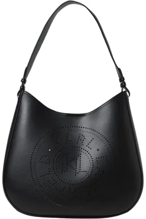 Karl Lagerfeld Torebki, Kobieta, Czarny, ONE SIZE, Perforowana skórzana torba na ramię