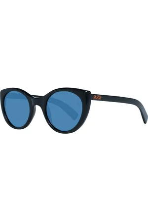 Ermenegildo Zegna Akcesoria, unisex, Czarny, ONE SIZE, Czarne Okrągłe Polaryzacyjne Okulary przeciwsłoneczne