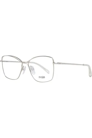 Maje Akcesoria, Kobieta, Żółty, ONE SIZE, Złote Okulary Optyczne Damskie Kwadratowy Styl