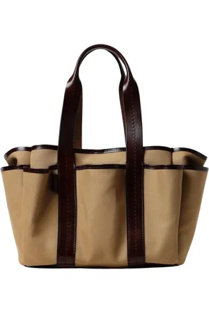 Max Mara Torebki, Kobieta, brązowy, ONE SIZE, Brązowa torba z obszyciem ze skóry