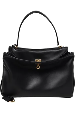 Balenciaga Torebki, Kobieta, Czarny, ONE SIZE, Len, Elegancka Skórzana Torba na Ramię z Rzemieniem