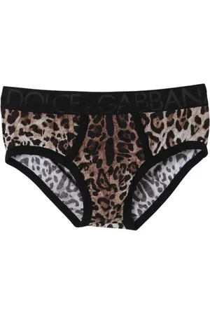 Dolce & Gabbana Bielizna, Mężczyzna, Wielobarwność, L, Leopard Print Męskie Slipy