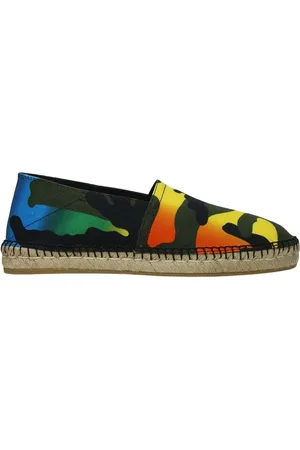 VALENTINO GARAVANI Buty, Mężczyzna, Wielobarwność, 40 EU, Len, Zielone Slip-On Buty z Kanwy Aw 23
