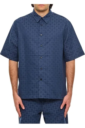 Givenchy Koszule, Mężczyzna, Niebieski, L, Niebieska Koszula w Geometrię dla Mężczyzn