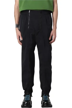 Bottega Veneta Spodnie, Mężczyzna, Czarny, M, Nylon, Eleganckie Spodnie z Zamkiem