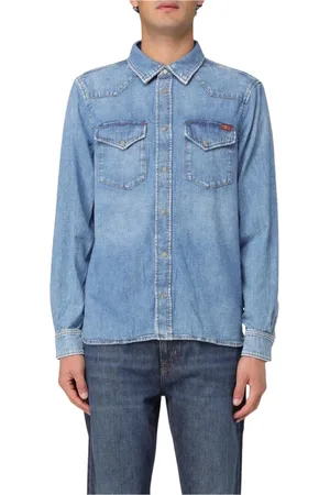 7 for all Mankind Koszule, Mężczyzna, Niebieski, S, Denim, Western Style Koszula Dżinsowa
