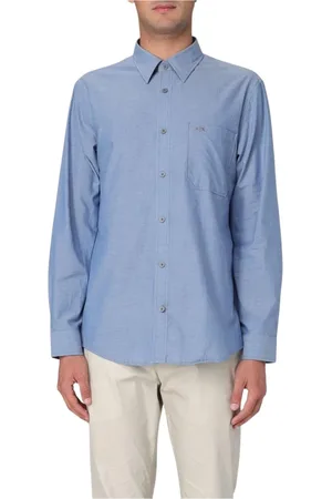 Armani Exchange Koszule, Mężczyzna, Niebieski, M, Denim, Denimowa Koszula