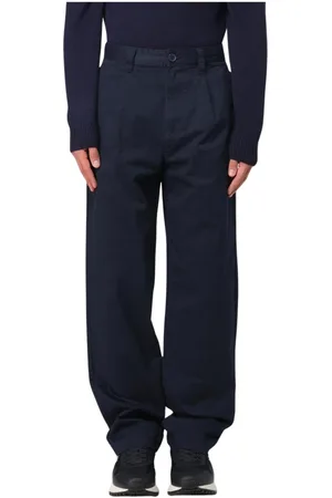 Armani Exchange Spodnie, Mężczyzna, Niebieski, W34, Beżowe Bawełniane Spodnie Stylowy Design