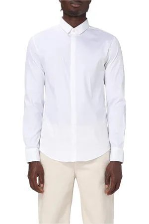 Emporio Armani Koszule, Mężczyzna, Biały, L, Klasyczna Biała Koszula