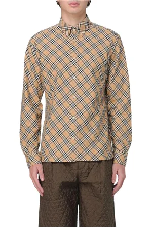 Burberry Koszule, Mężczyzna, Beżowy, S, Elegancka Koszula w Kratke