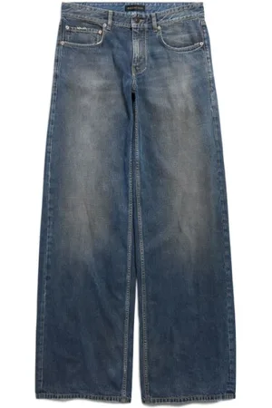 Balenciaga Jeansy, Kobieta, Niebieski, W26, Denim, Jeansyy z szeroką nogawką