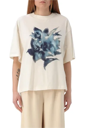 HUGO BOSS Koszulki, Kobieta, Beżowy, S, Kwiatowy Boss Tee