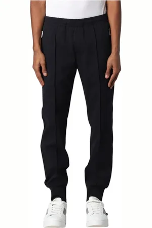 Emporio Armani Spodnie, Mężczyzna, Niebieski, S, Granatowe Spodnie Z Mankietami z Bawełny