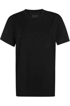 Givenchy Koszulki, Kobieta, Czarny, M, Kryształowy T-shirt z Kamieniami