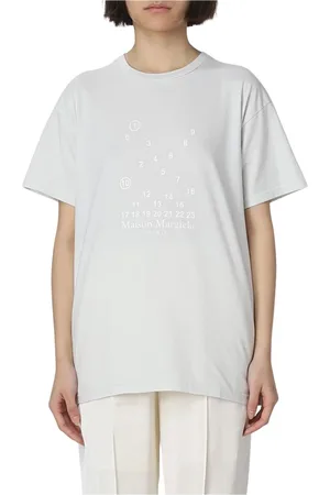Maison Margiela Koszulki, Kobieta, Biały, M, Biała Koszulka Graficzna dla Kobiet