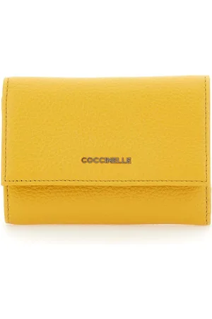 Coccinelle Akcesoria, Kobieta, Żółty, ONE SIZE, Żółty Portfel Metallic Soft Styl