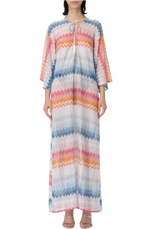 Missoni Sukienki, Kobieta, Wielobarwność, S, Wielokolorowa Sukienka Maxi w Zigzagi