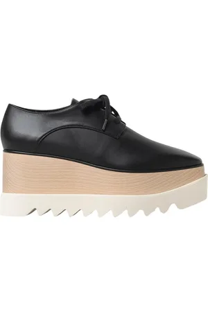 Stella McCartney Buty, Kobieta, Czarny, 40 EU, Czarne Koturny na Sznurowadła