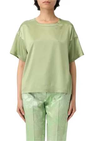 ERMANNO SCERVINO Bluzki, Kobieta, Zielony, XS, Zielony Top bez rękawów z koronką