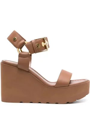 Gianvito Rossi Buty, Kobieta, brązowy, 40 EU, Brązowe Skórzane Sandały na Koturnie