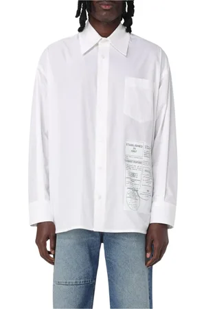 Maison Margiela Koszule, Mężczyzna, Biały, L, Biała Oversized Sweter Luźny Fason