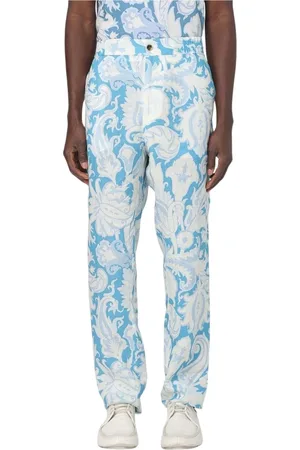 Etro Spodnie, Mężczyzna, Niebieski, M, Niebieskie Spodnie Styl Casual
