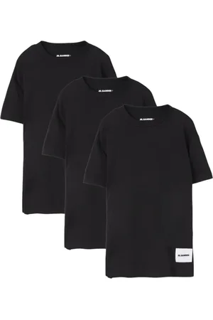 Jil Sander Koszulki, Kobieta, Czarny, S, Elegancka Czarna Koszulka Krótkie Rękawy