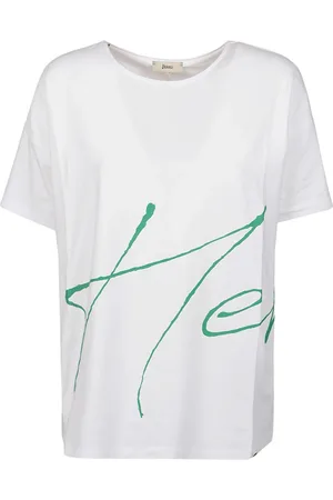 HERNO Koszulki, Kobieta, Biały, L, Bawełna, Klasyczny T-shirt