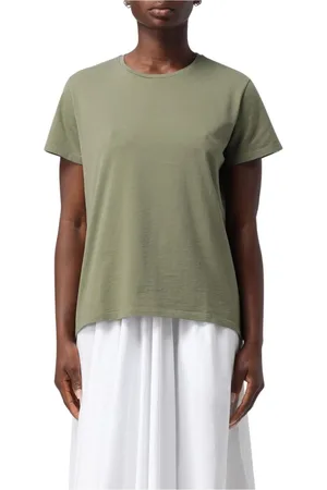 Aspesi Koszulki, Kobieta, Zielony, M, Militarny T-shirt z okrągłym dekoltem