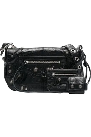 Balenciaga Torebki, Mężczyzna, Czarny, ONE SIZE, Len, Czarna Skórzana Torba na Ramię