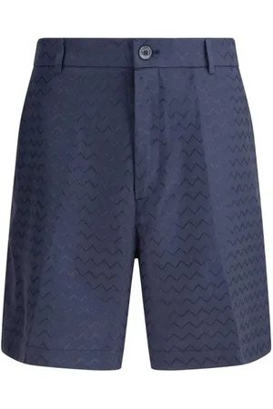 Missoni Szorty, Mężczyzna, Niebieski, S, Spodenki na miarę z błyszczącym wzorem Zig Zag