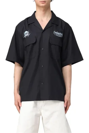 Carhartt Koszule, Mężczyzna, Czarny, S, Wielokolorowa koszula z krótkim rękawem