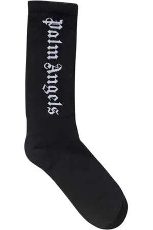 Palm Angels Bielizna, Mężczyzna, Czarny, L, Skarpetki Logo Crew Czarny Mężczyźni