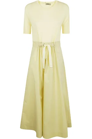 HERNO Sukienki, Kobieta, Żółty, M, Elegancka Czarna Sukienka dla Kobiet