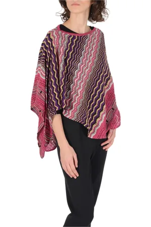 Missoni Kurtki, Kobieta, Wielobarwność, ONE SIZE, Wielokolorowy Płaszcz z Wełny