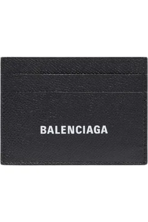 Balenciaga Akcesoria, Mężczyzna, Czarny, ONE SIZE, Len, Czarny Portfel na Karty z Skóry