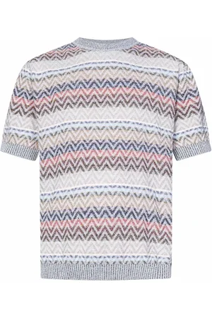 Missoni Koszulki, Mężczyzna, Wielobarwność, L, Beżowy T-shirt z żakardowym wzorem