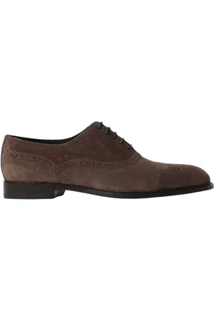 Manolo Blahnik Buty, Mężczyzna, brązowy, 41 EU, Zamsz, Brązowe Zamszowe Oxford Brogue Buty