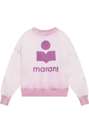 Isabel Marant Bluzy, Kobieta, Różowy, S, Zniszczony Bawełniany Sweter z Logo