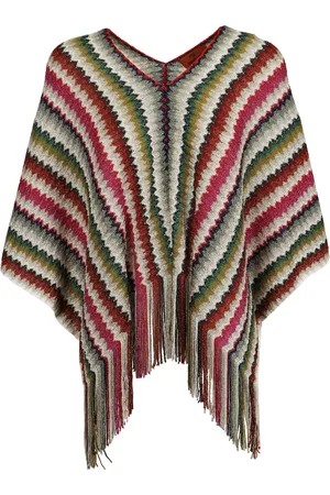 Missoni Kurtki, Kobieta, Wielobarwność, ONE SIZE, Ponczo z wiskozą w stylowym wzornictwie