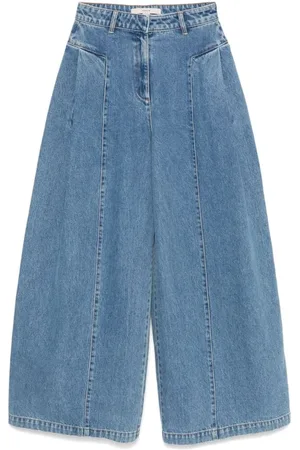 REMAIN Birger Christensen Jeansy, Kobieta, Niebieski, S, Denim, Niebieskie Dżinsowe Spodnie Wide Leg