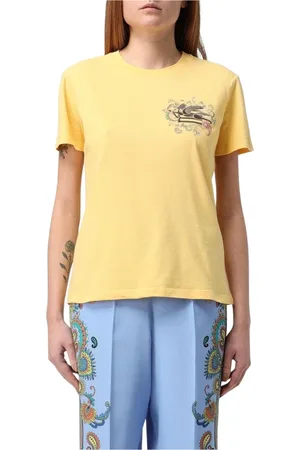 Etro Koszulki, Kobieta, Żółty, XL, Paisley Print Tee