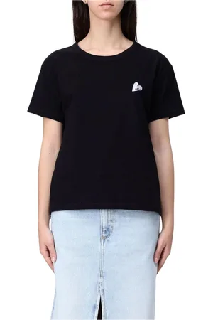 Zadig & Voltaire Koszulki, Kobieta, Czarny, M, Serce Haftowany T-shirt