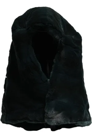Dolce & Gabbana Akcesoria, Kobieta, Czarny, ONE SIZE, Luksusowy Weasel Fur Beanie Hat