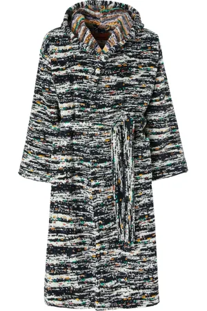 Missoni Bielizna nocna, unisex, Wielobarwność, XL, Szlafrok z kapturem Czarny Wielokolorowy Twist
