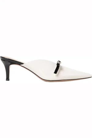 Twin-Set Buty, Kobieta, Biały, 38 EU, Białe Skórzane Kokardy Mules