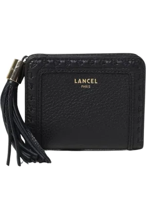 LANCEL Akcesoria, Kobieta, Czarny, ONE SIZE, Czarna Portmonetka z Frędzlami dla Kobiet