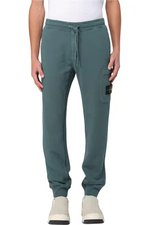 Stone Island Spodnie, Mężczyzna, Zielony, M, Cargo Pocket Sweatpants Stylowe Czarne Spodnie